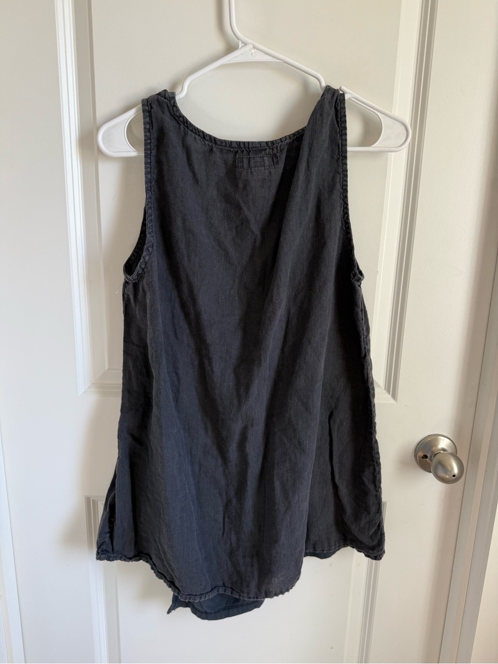 Flax Sleeveless Black 100% Linen Tunic Top - Picture 4 of 4